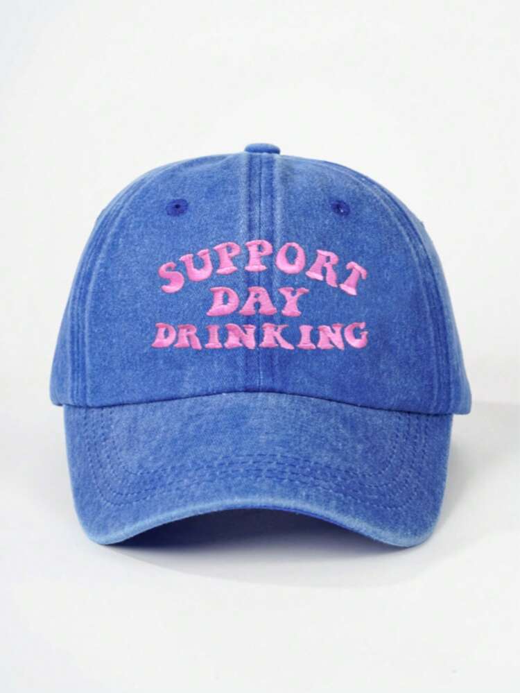 1pc Women's Embroidered "SUPPORT DAY" Washed Baseball Cap, Adjustable, Casual Sun Protection Hat Suitable For Valentine's Day, Spring/Autumn Travel, Versatile, Unisex Youth Y2K Style Sun Hat - Baseball Cap - View 25