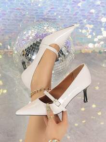 French Pointed Toe Slip-On Pumps, Versatile Hollow Out Stiletto Heel, Elegant Lady Style Work Shoes, Spring/Summer - Apricot - View 1