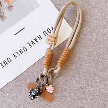 Cute Thin Rope 1pc Cute Cat Pendant Face Short Wrist Strap Cartoon Pendant Hanging Chain Hanging Decoration Mobile Phone Hanging Rope Fixed Clip Phone Case Hanging Rope Key Chain ID Card Small Bag Wrist Strap Outdoor Travel Sports Handbag Hanging Rope With Clip Spring Gift Birthday - Multicolor - View 10