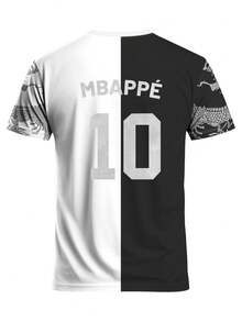 Spanish League Style Customized Men's Football Jersey & Customizable Name And Number & Round Neck Soft Lightweight Sports Top & Training, Daily, Gift & World Cup - Black and White - View 4