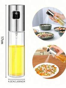1pc Glass Spray Bottle, Suitable For Air Fryer, Grill, Baking, Kitchen Oil Spraying, Low-Fat, Convenient, Easy To Clean, Suitable For Daily Cooking, Kitchen Supplies, Multi-Purpose Spray Bottle, One Bottle Multi-Use, Kitchen And Dining Small Tool, Great For Grilling Season, Wedding Season, Valentine's Day, Birthday Gift - Multicolor - View 15