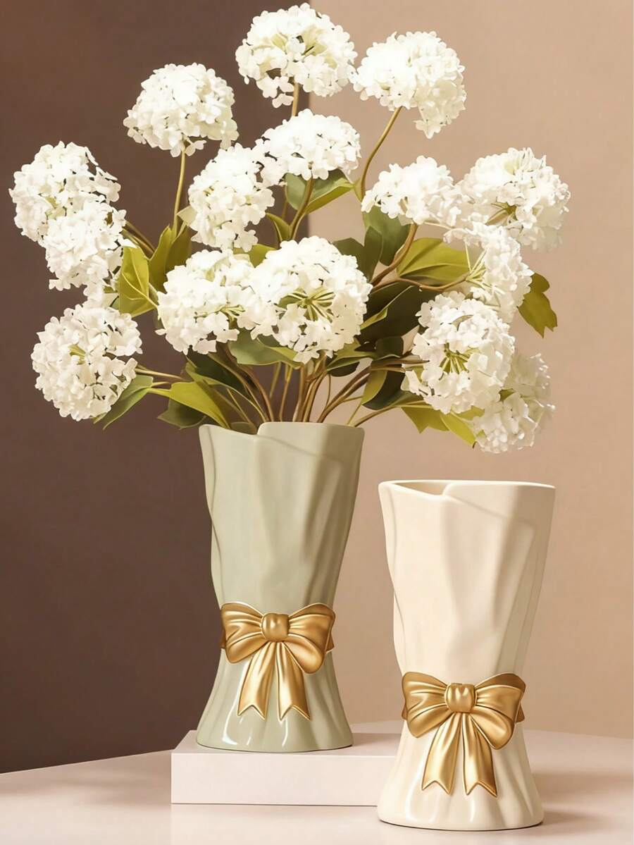 Bình hoa WLGRANJIA Bow, Bình trang trí nhà màu trắng, Bình hoa phong cách Bohemian màu trắng, Bình hoa lý tưởng để đặt trên kệ. - Nhiều màu - Xem 1