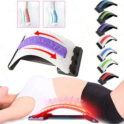 Cracker de Espalda de 4 Niveles para Alivio del Dolor de Espalda Baja y Superior Estirador Lumbar Ajustable--Envío local