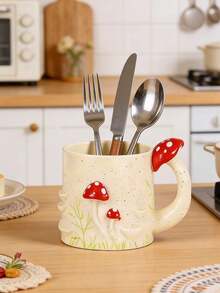 1pc Cute Resin Utensil Holder, Cartoon Character Cutlery Organizer Rack, Suitable For Kitchen Countertop, Great For Storing Chopsticks, Spoons And Other Dining Utensils, Ideal Kitchen Decor And Storage Item (Please Check Size Before Purchase) - Multicolor - View 4