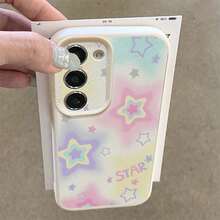 1个TPU渐变星形图案手机壳，兼容三星A15/A14/A13/A12/S24/S23/S22/S21/S20/S10/A72/A73/A71/A50/A53/A52/A32/A31/A05S - 白色 - 查看 4