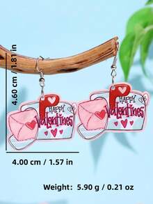 1 Đôi bông tai hình trái tim độc đáo bằng acrylic, trang sức cá tính, sáng tạo, thời trang dành cho nữ, phù hợp cho sử dụng hàng ngày, dự tiệc, ngày lễ. - Nhiều màu - Xem 4