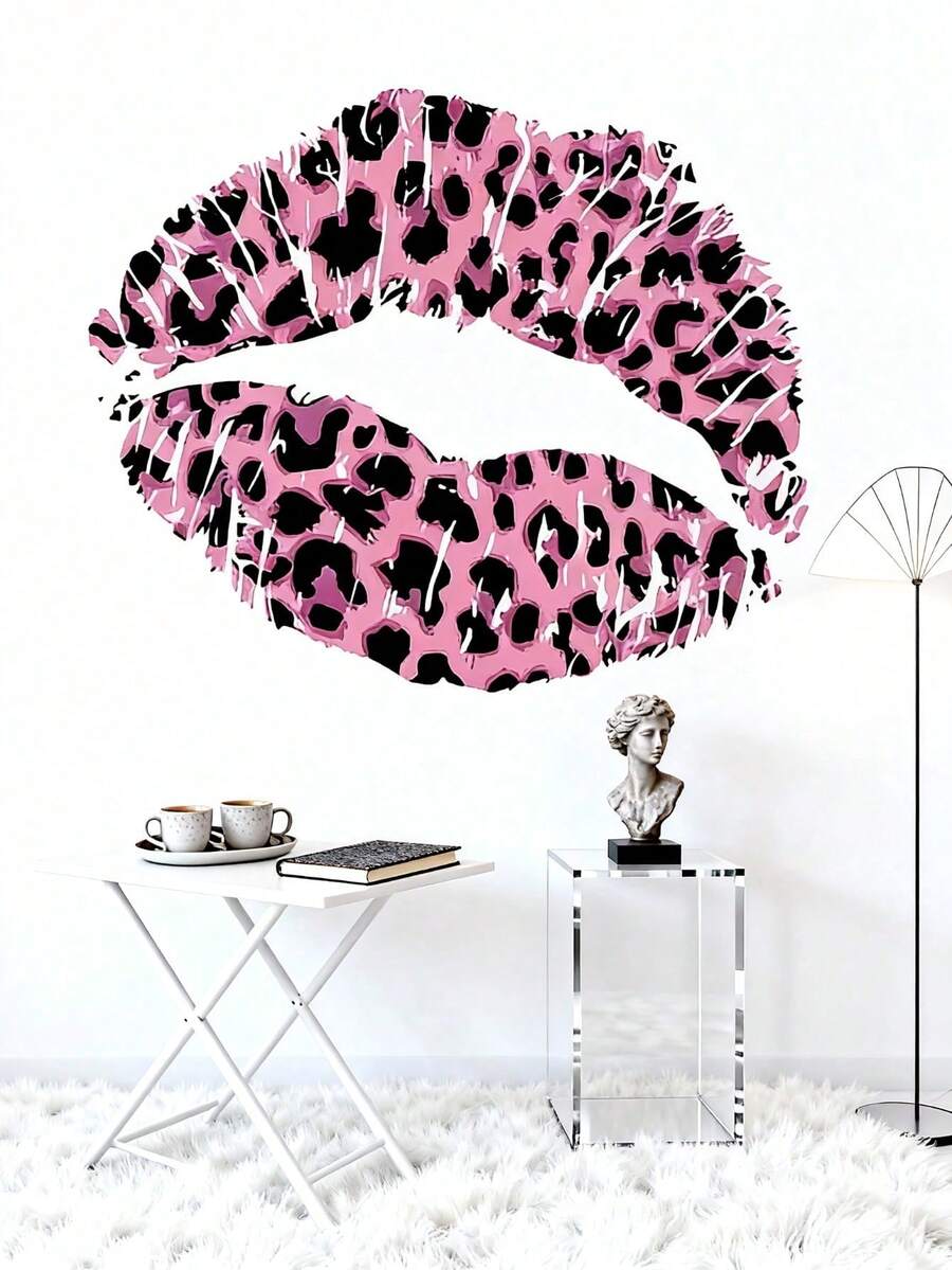 1PC- Wallpaper -[Sexy Lips]Decorations Home Self-Adhesive Wallpaper Removable Wall Stickers For Wall Decor Living Room, Living Room Decor, Window Stickers – Cute & Creative Wall Decor For Fridge Toilet Wall Art Room Decor Bedroom Decor - PVC Self-adhesive - View 1