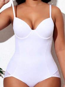 1 chiếc áo định hình cỡ lớn dành cho nữ, áo corset cỡ lớn, áo bustier bó sát cỡ lớn có mút ngực, thiết kế ba hàng móc, kiểu dáng gợi cảm, ren ôm sát cơ thể, tôn lên đường cong cơ thể, làm thon gọn eo, nâng mông, hỗ trợ eo, tạo dáng ngực, có thể mặc ngoài, áo định hình đa chức năng, đồ lót định hình thoải mái, vải co giãn, giữ dáng thon gọn nữ tính. - trắng - Xem 7