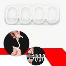 Plastic Shower Curtain Rings Hooks For Bathroom Shower Window Rod 24 Pack White - White - View 4