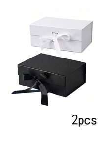 可折叠磁性礼品盒，纯色可折叠礼品盒，婚礼派对丝带礼品盒，白色、粉色、黑色、红色、紫色、橙色、绿色包装盒，结婚周年纪念礼品盒，翻盖丝带礼品盒，适用于万圣节、感恩节、圣诞节礼物、生日派对、节日派对、婚礼礼物收纳盒 - 彩色 - 查看 16