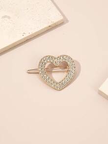 1pc Elegant Minimalist Versatile Hair Clips With Rhinestones, Heart, Star, Moon, Flower, Butterfly Metal Clips - Multicolor - View 7