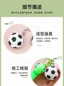 1pc Cartoon Football Keychain, World Cup Souvenir, Backpack Pendant, Unisex Car Key Chain Gift - Multicolor - View 4