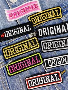 1 Set Of 3/6/9pcs Black, Gold, Silver, Pink ORIGINAL English Letter Embroidery Patch Cute Fashion Polyester Badge Applique DIY Clothing Iron On Patches Sew Accessory Cloth Stickers Suitable For Backpacks, Jeans, Jackets, T-Shirts, Hats, Dresses, Etc - Multicolor - View 4