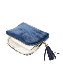 1个天鹅绒旅行首饰收纳袋，便携式首饰整理袋，女士旅行首饰盒，拉链袋，可收纳项链、手链、戒指、耳环、宝石等 - 彩色 - 查看 11