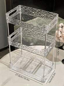 Oaoleer 1pc Light Luxury Bathroom Storage Rack, Transparent Dressing Table Skin Care Product Lipstick Nail Polish Perfume Storage Rack, Removable Desktop Storage Shelf, Makeup Organizer Bag,Room Decor, Bags,Makeup Bag,Vanity,Travel,Make Up Bag,Travel Essentials,Organizer,Storage,Travel Essential,Makeup Organizer,Makeup Bags,Make Up Organizer,Organiser,Toiletry Bag,Desk Organiser,Cosmetic Bag,Makeup Pouch,Make Up Organize,Vanity Accessories,Make Up Pouch,Make Up Bags,Jewellery Box,Pouch,Makeup Brush Holder,Brush Holder,Perfume Organiser,Pouch Bag,Gifts For Women,Christmas Gifts,Gift Ideas For Women - 無色 - 查看 2