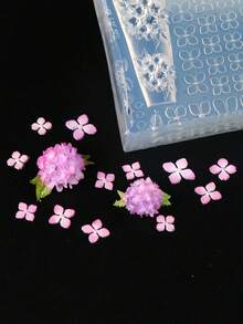 1pc Floral Silicone Nail Art Mold, High Relief Wedding Hydrangea Template, Reusable Gel Nail Stamping Tool, DIY Nail Salon Supplies - Clear - View 7