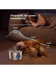 304 Stainless Steel Automatic Cat Water Dispenser, 3.2L Capacity, Quiet Design, Keeps Water Clean - Multicolor - View 8