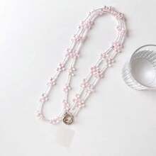 1pc Water Drop Crystal Beaded Phone Lanyard Strap, Transparent Bead Chain Fashionable Lightweight Phone Charm Detachable For Bag, Includes Transparent Clip - Multicolor - View 7