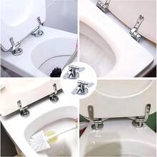 WC Toilet Seat Hinges Universal Part Replacement Fittings Hinge Set Silver - A - View 9