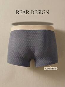 3条装男士纯棉内裤，柔软舒适，中等弹力，纯色设计，适合跑步和夏季穿着，性感舒适贴身 - 彩色 - 查看 5