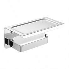 1pc Stainless Steel Toilet Paper Holder, Bathroom Accessories Tissue Roll Dispenser, Wall Mounted Toilet Paper Rack - Multicolor - View 9