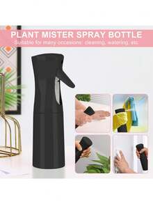 Pressurized Spray Bottle, High Pressure Spray Bottle, Fine Mist Spray Bottle, Stylish Spray Bottle, Semi-Automatic Continuous Spray Bottle, Water Spray Bottle - Black - View 5