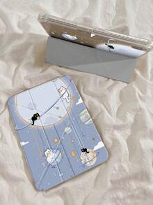 Ốp lưng hai mặt bằng acrylic trong suốt hình hành tinh, mặt trăng và mèo hoạt hình tinh tế và đáng yêu này có khả năng chống sốc và bền bỉ, phù hợp với iPad thế hệ thứ 7, 8 (10.2 inch) và 10. Sản phẩm có khe cắm bút tích hợp, hỗ trợ chức năng ngủ/thức và nhiều chế độ giá đỡ gập, là món quà lý tưởng cho dịp lễ. - Nhiều màu - Xem 4