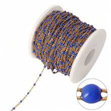 Dây chuyền hạt thép không gỉ 100cm, dây chuyền hạt nhựa nhiều màu sắc phong cách Bohemian, dây chuyền tráng men để làm trang sức DIY và phụ kiện vòng cổ. - Chuỗi tự làm - Xem 22