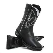 Men's Western Boot, New Release, Mid-Calf Ankle Boot, Embroidered, Square Toe, Reinforced Sole, Tx - Nam giới người Texas - Xem 7