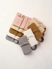 1pc Portable Microfiber Jewelry Storage Bag With Snap Closure, Travel-Friendly Necklace And Bracelet Organizer, Protective Pendant Holder, Jewelry Display & Packaging Accessory, Jewelry Pouch Necklace Storage Bag For Women - Multicolor - View 5