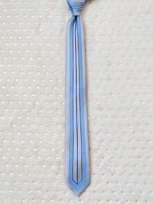 Men's Slim 3D Tie With Glitter, Slim (6cm), Casual Fabric. - Celeste - Ver 2