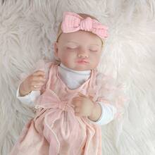 1pc Cute Simulation Doll 46cm Full Vinyl Washable Reborn Dolls Dress-Up Game Toy Companion Toy Christmas Gift - Baby Pink - View 5