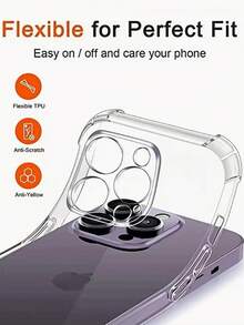 奢华透明防震软壳 – 一款柔软的 TPU 缓冲保护壳，兼容苹果设备，采用极简设计和高透明度，是保护手机的完美礼物。 - 無色 - 查看 4