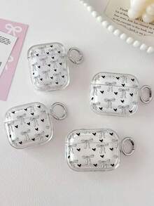 Bow-Knot Bowknot Painted Transparent Protective Case Compatible With Apple 1/2/3/4, Soft Shockproof Cover Compatible With Airpods Pro 2nd/3rd/4th Gen Wireless Bluetooth Earphones, Suitable For Women - Multicolor - View 2