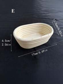 1个现代椭圆/圆形藤编面包发酵篮，带内衬，适用于酸面包烘焙，多功能厨房工具，食品级，多种尺寸可选，适合圣诞节、复活节、感恩节和父亲节。 - 白色 - 查看 14
