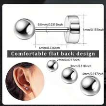 6 pares de juegos de pendientes de acero inoxidable para múltiples perforaciones, pendientes de aro pequeños y ligeros, pendientes de bola plana CZ para cartílago, hélice, lóbulo, accesorios hipoalergénicos para bikini de playa y vacaciones, accesorios para vestidos de novia, joyas versátiles perfectas para usar mientras nadas, te bañas, haces ejercicio, excelentes para regalos de San Valentín, cumpleaños, Día de la Madre y sorpresas de vacaciones. - Multicolor - Ver 12