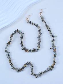 1 件不对称天然石防滑眼镜链（可调节）女士眼镜配件 - 彩色 - 查看 31