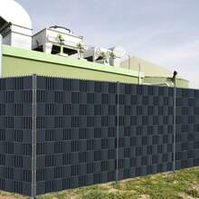 10 Rigid PVC Privacy Screen Strips, Windproof, Double Wire Fence For Garden Or Balcony. - Dark Grey - View 7