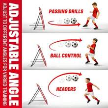 Superior Bronz Soccer Rebounder Rebound Net Kick-Back 3.3X3.3FT Football Training Gifts Aids Equipment For Teens All Ages Portable 6 Adjustable Angles - Red - View 2
