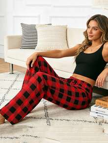 Pajamas Pants For Men 2025 Lounge Cute Plaid Pants Soft Comfy Wide Leg Trousers Sleep Bell Bottom - Màu xanh lam - Xem 5