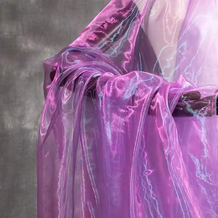 1m*1,5m skimrande blinkande tonad organza tylltyg för aftonklänning modedesign glänsande kläder fest scendekoration presentinslagning - flerfärgad - Visa 16