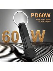 4-In-1 High-Speed Charging Cable - Compatible With S23, S21, Mi 13, Supports Data Transfer And Max Output Power. Compact And Portable, Ideal For Keychain And Power Bank - Multicolor - View 3