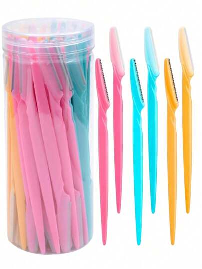 30pcs Eyebrow Grooming Tool Kit, Includes Long Handle Eyebrow Trimmer, Beauty Tools For Shaping And Trimming Eyebrows, Exfoliating And Cleaning Tools, Razors, Fine Exfoliating Tools, Eyebrow Scissors, Face And Neck Shaver