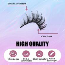 8对装 漫画仙女风假睫毛 自然柔软动漫款 黑色睫毛梗 打造自然妆容 新手友好 日常使用 - 尖尾漫畫款 - 查看 6