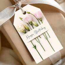 24/48 Pcs Elegant "Happy Birthday" Gift Tags With Jute Twine - Pink Floral Design, High-Quality Paper For Birthday Party Decorations, Gift Wrapping, And Delicate Gifts - Refined And Joyful Style, Birthday Party Decor, Celebration Accessories, Fresh Style - Multicolor - View 5