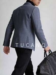 Tucano Áo vest công sở nam kẻ caro dáng ôm, cài một hàng khuy, phù hợp cho công sở, đi làm mùa đông, các buổi gặp gỡ thường ngày, món đồ thiết yếu cho quý ông hiện đại. - Xám - Xem 4