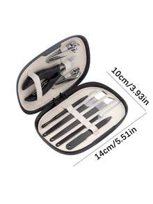 8/3/1 件套现代不锈钢指甲钳修脚套装，7 合 1 套装，带长柄、弯头指甲钳，男女通用修甲修脚工具，适用于脚趾甲，万圣节礼物，包含指甲锉 - 黑色 - 查看 5