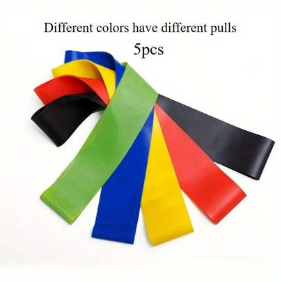 5 piezas Bandas de resistencia profesionales para entrenamiento de fútbol, con bucles de tensión para las piernas - Bandas de resistencia de alta elasticidad y grosor para entrenamiento de fuerza, diseño apilable, colores vibrantes (amarillo, verde, azul, rojo, negro) - Diferentes niveles de resistencia, adecuadas para agilidad de fútbol y entrenamiento de control del balón