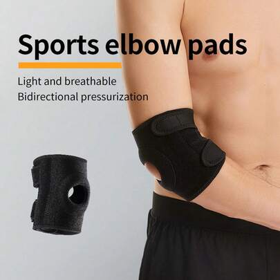 1 pièce Manchon de soutien de coude de sport réglable, Enveloppement de compression rembourré pour le coude, Convient aux hommes et aux femmes pour le tennis, le badminton, le golf, la fitness