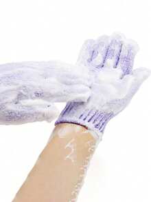 Double-Sided Exfoliating Gloves, For Skin Massage, Shower, Body Cleansing, Bath Accessories, Packing, Storage, Hair Clips For Bathing, Face, Spa, Handwashing, Deep Dead Skin Removal, Back To School - Multicolor - View 5